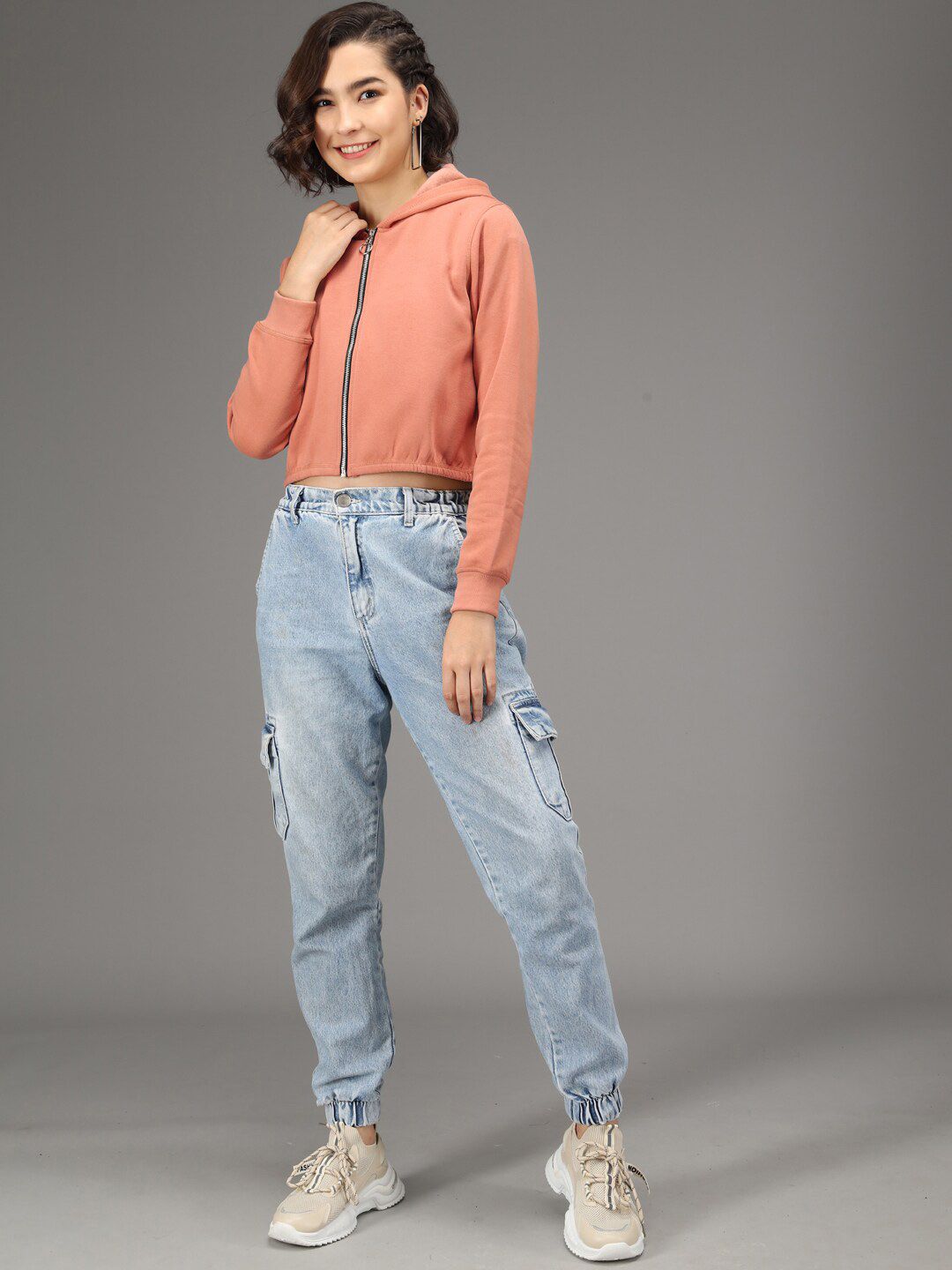 Kotty Women Pink Hooded Sweatshirt