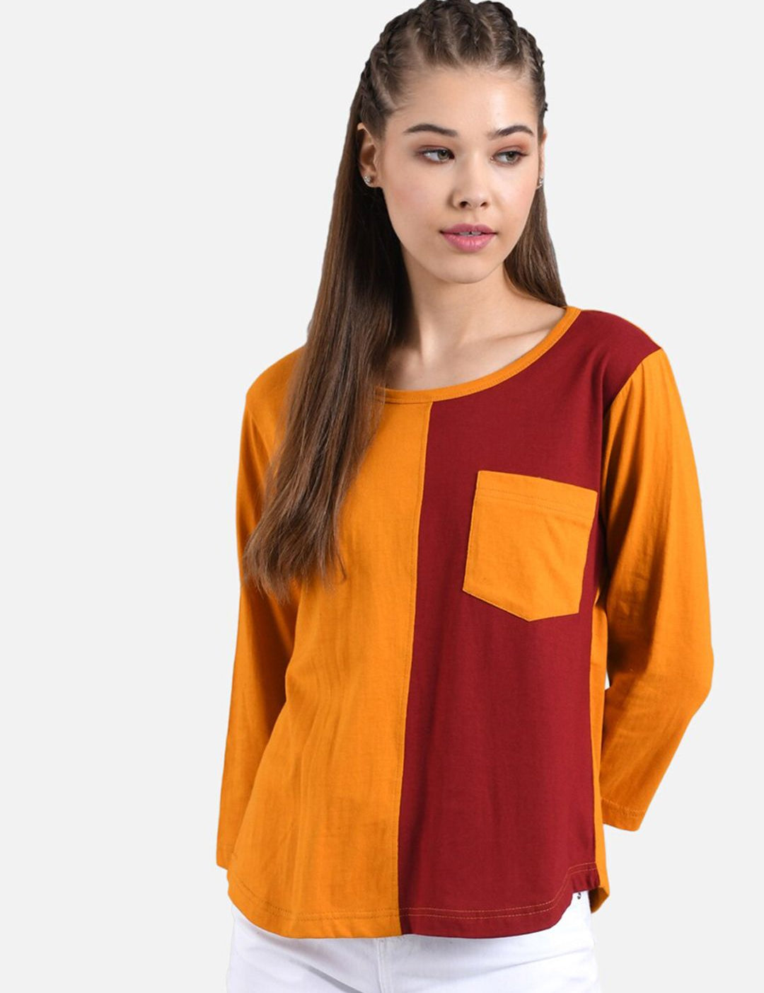 Kotty Women Pack Of 2 Colourblocked Round Neck T-shirt