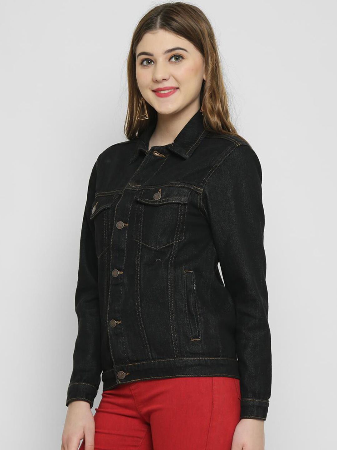 Kotty Women Black Denim Jacket
