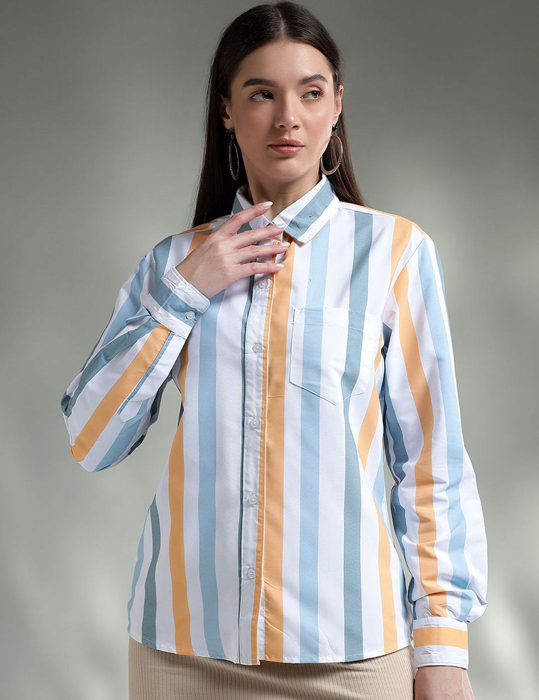 Kotty Women Spread Collar Graphic Printed Cotton Casual Shirt