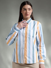 Kotty Women Spread Collar Graphic Printed Cotton Casual Shirt