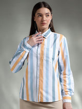 Kotty Women Spread Collar Graphic Printed Cotton Casual Shirt