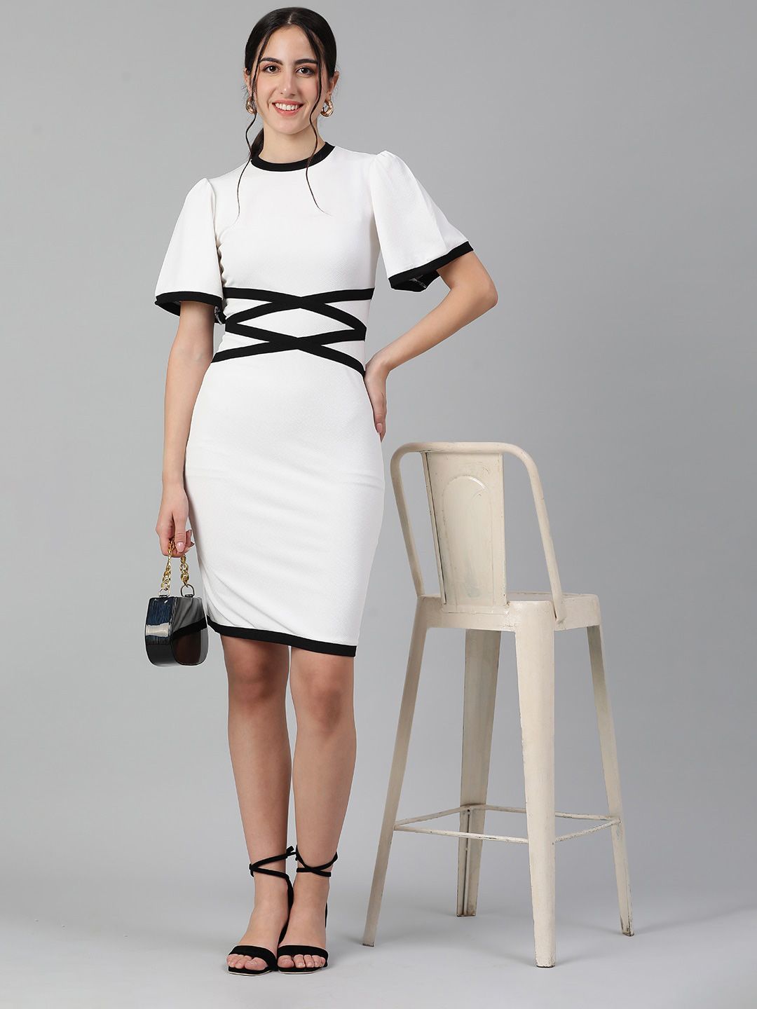 Kotty Flared Sleeves Sheath Dress