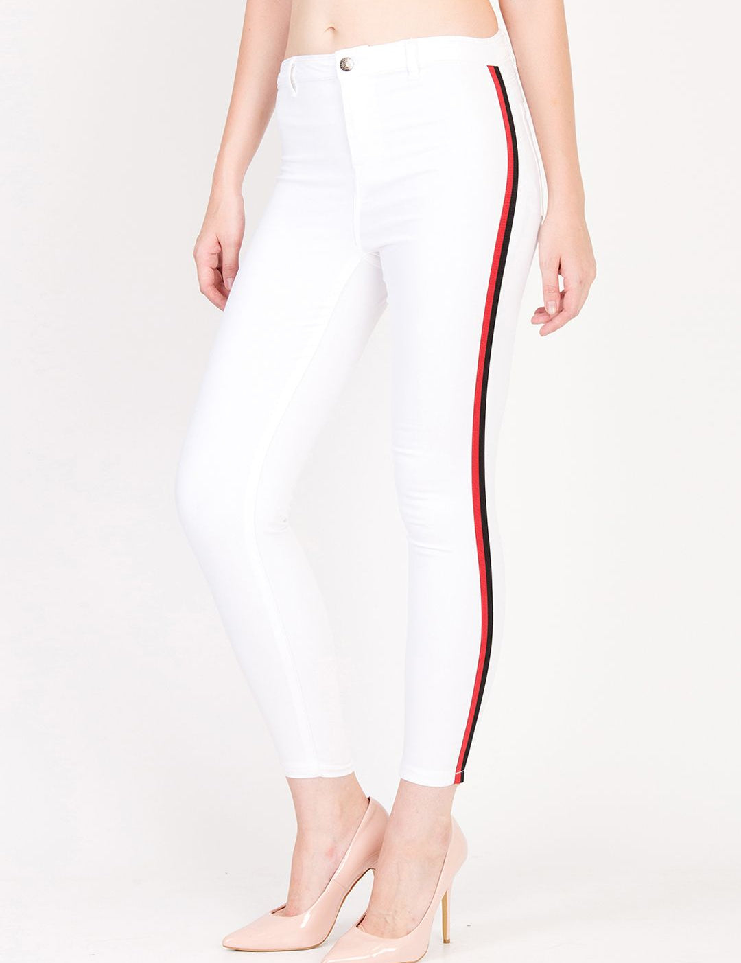 Kotty Women White Skinny Fit High-Rise Clean Look Jeans