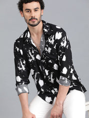 Kotty Men Spread Collar Dyed Casual Shirt