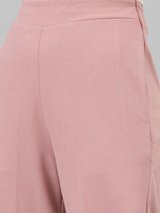 Kotty Pink Collarless Long Sleeves Blazer With Trousers