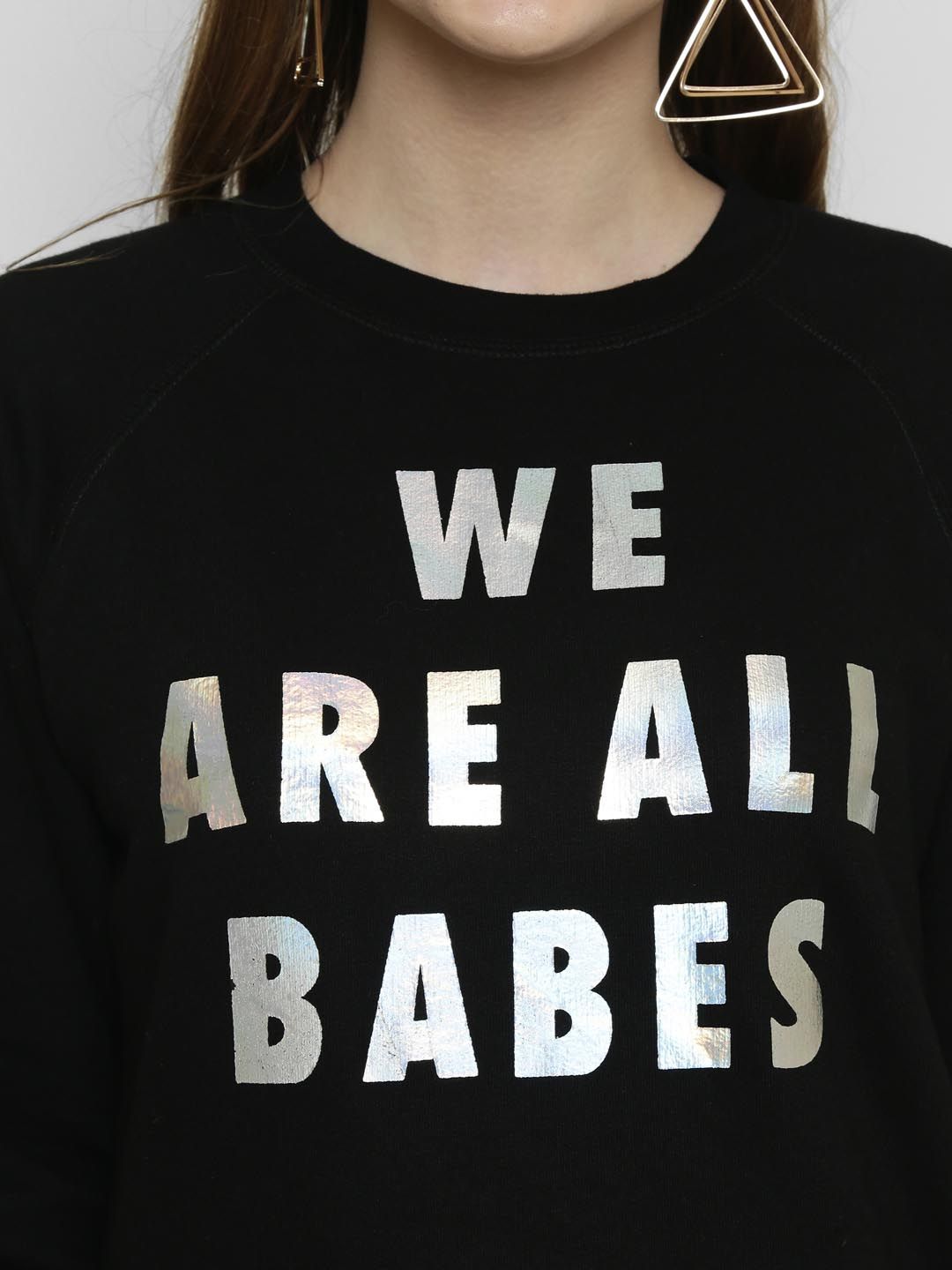 Kotty Women Black Printed Sweatshirt