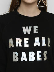 Kotty Women Black Printed Sweatshirt