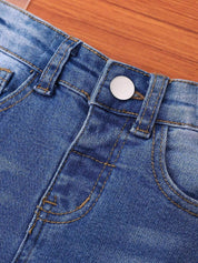 Kotty Girls Blue Jean Regular Fit Light Fade Stretchable Jeans