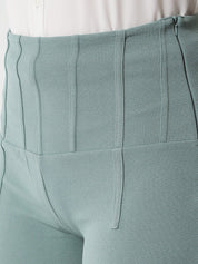 Kotty Women Green Relaxed Straight Fit High-Rise Easy Wash Pleated Trousers