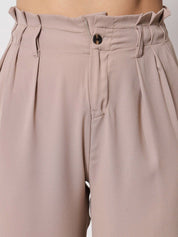 Kotty Women Relaxed Flared High-Rise Easy Wash Pleated Trousers