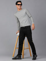 Kotty Grey Round Neck Long Sleeves Regular T-shirt