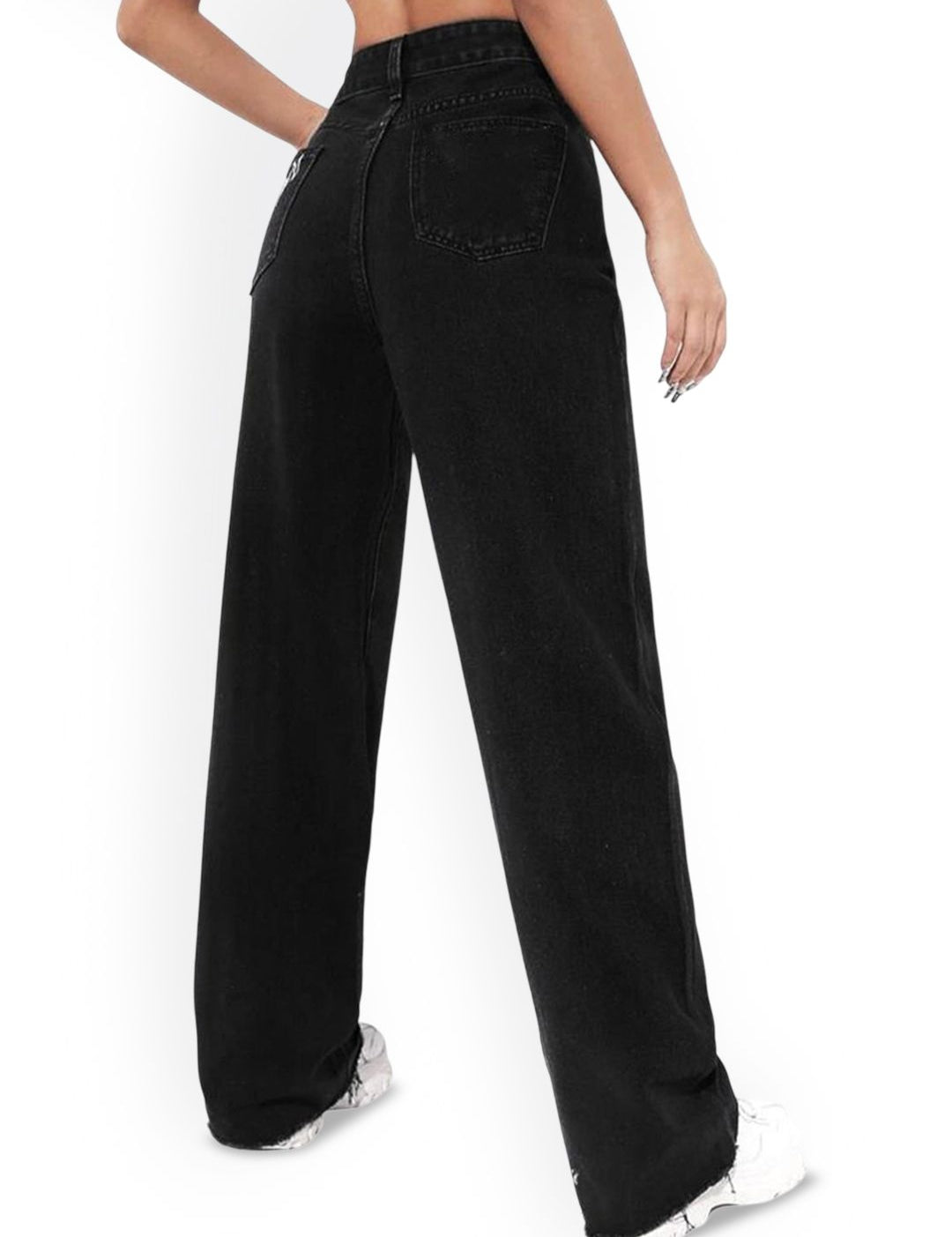 Kotty Women Wide Leg High-Rise Stretchable Cotton Jeans