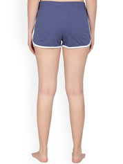 Kotty Women Blue Solid Lounge Shorts KTTSLEEPSHORTS208