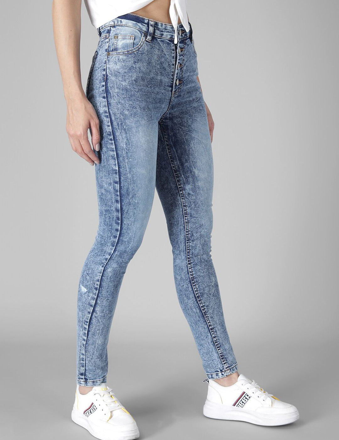 Kotty Women Blue Skinny Fit High-Rise Clean Look Jeans