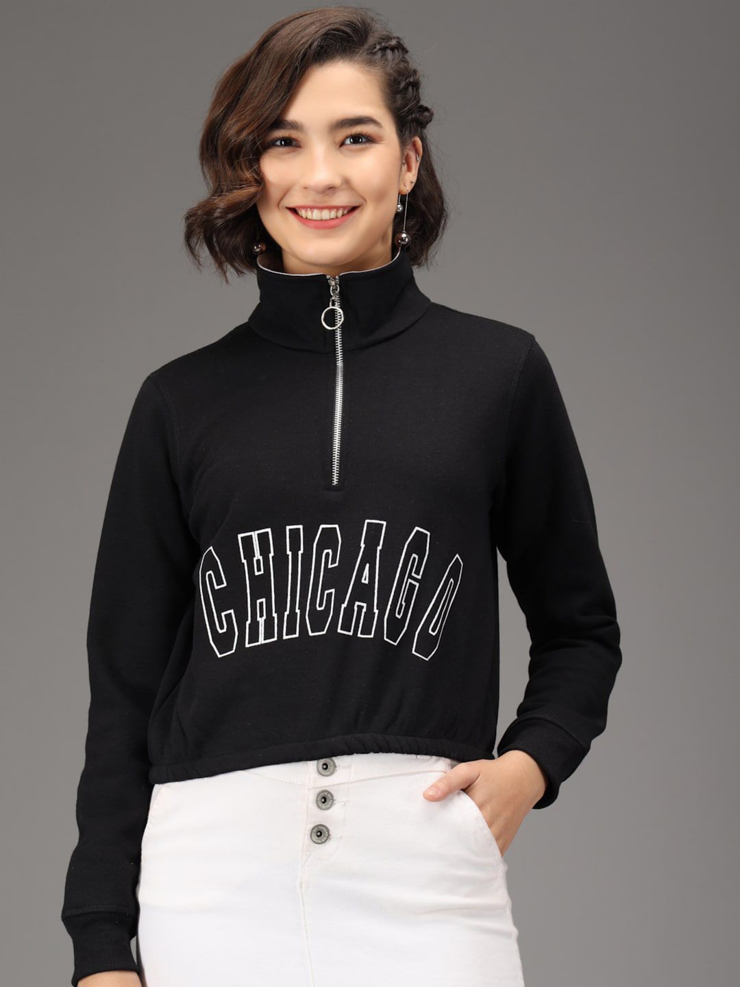 Kotty Women Black Sweatshirt