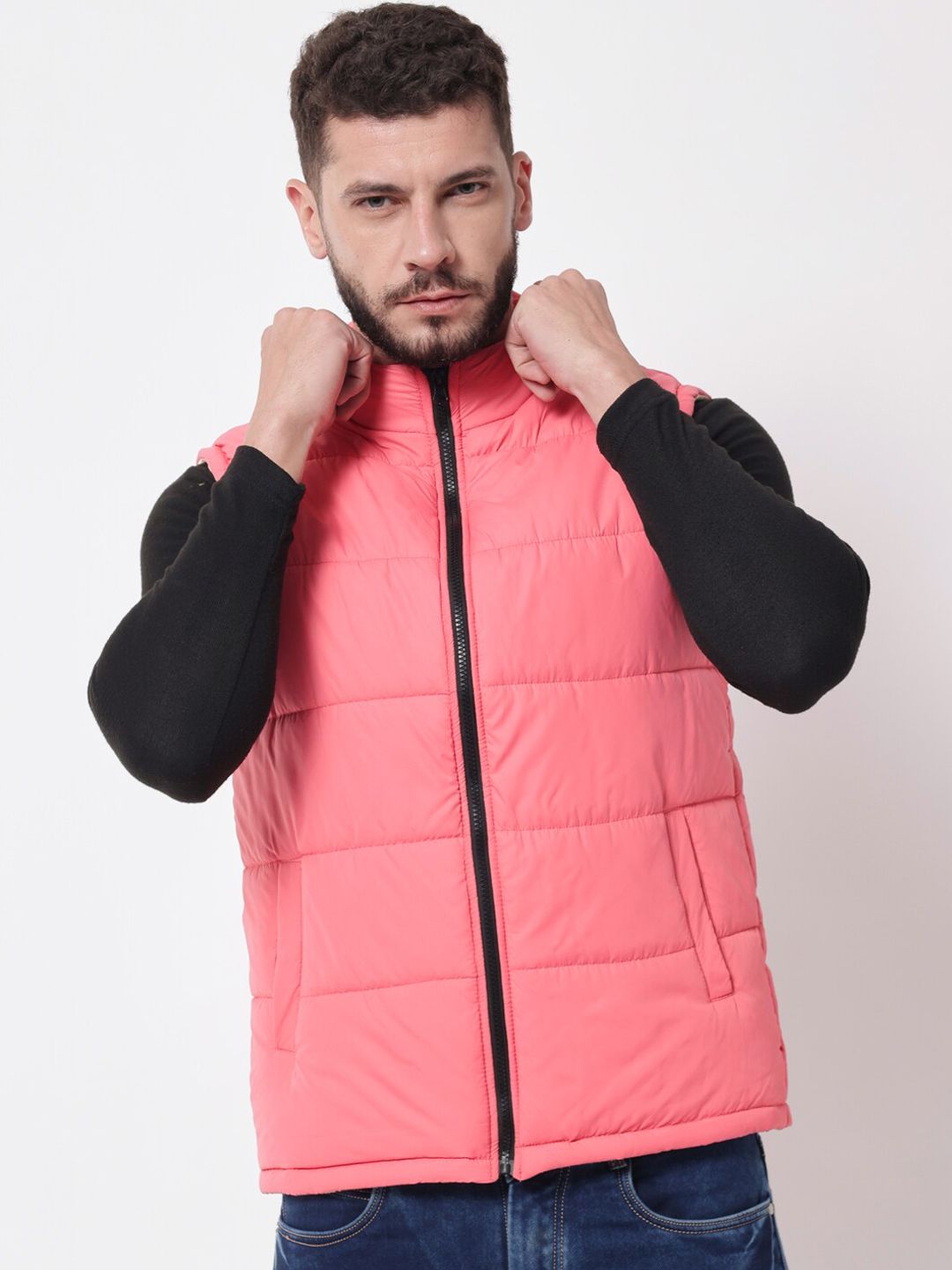 Kotty Men Pink Outdoor Puffer Jacket