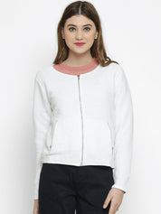 Kotty Women White Solid Tailored Jacket