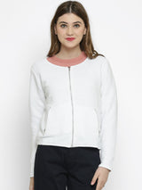 Kotty Women White Solid Tailored Jacket