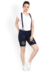 Kotty Women Blue Solid Regular Fit Denim Shorts