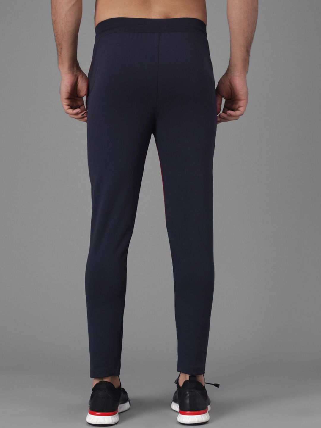 Kotty Men Maroon & Navy Blue Colourblocked Track Pants