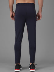 Kotty Men Maroon & Navy Blue Colourblocked Track Pants