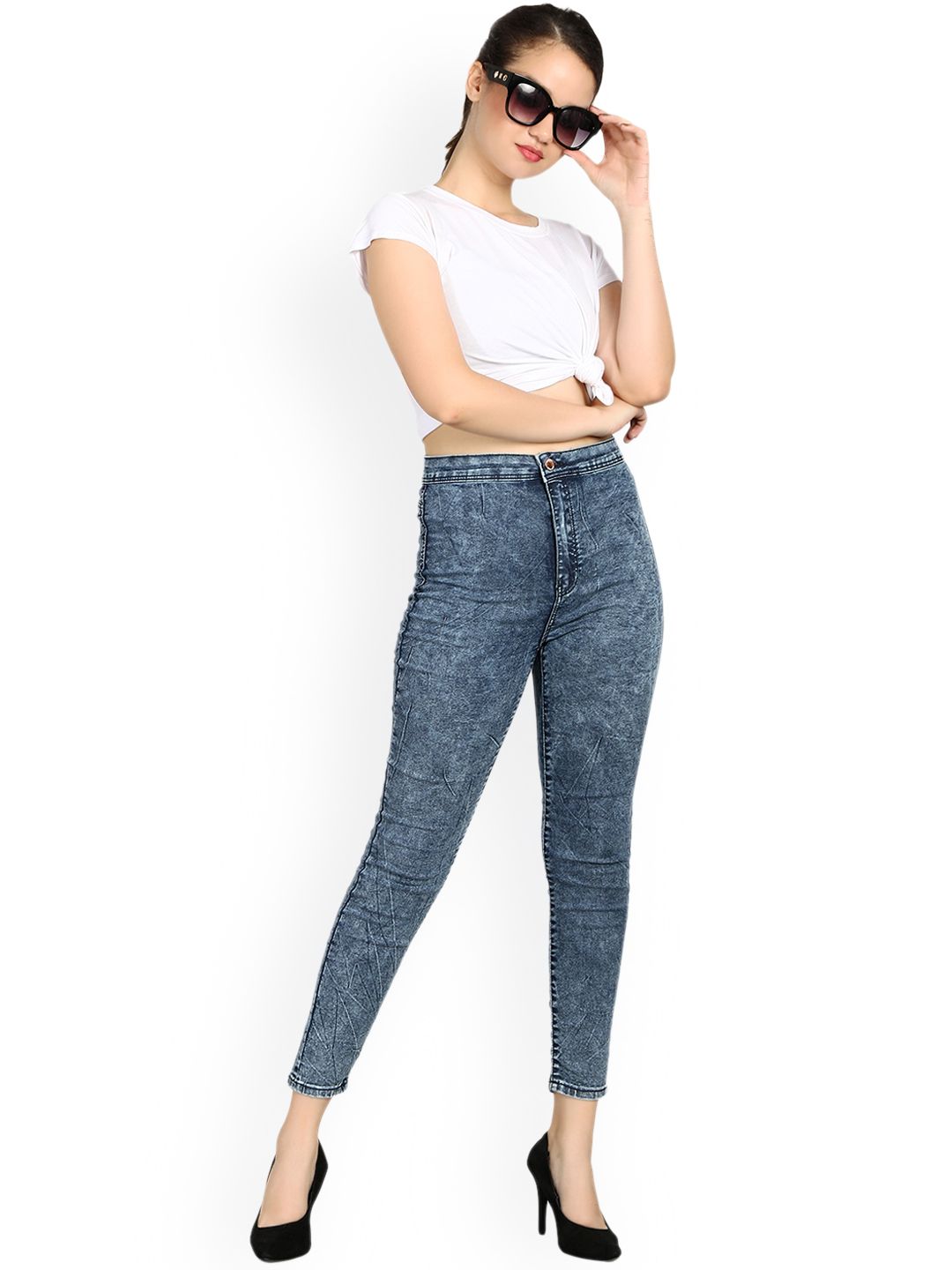 Kotty Women Blue Skinny Fit High-Rise Clean Look Jeans