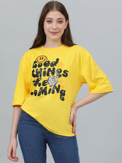 Kotty Typography Printed Oversized T-shirt