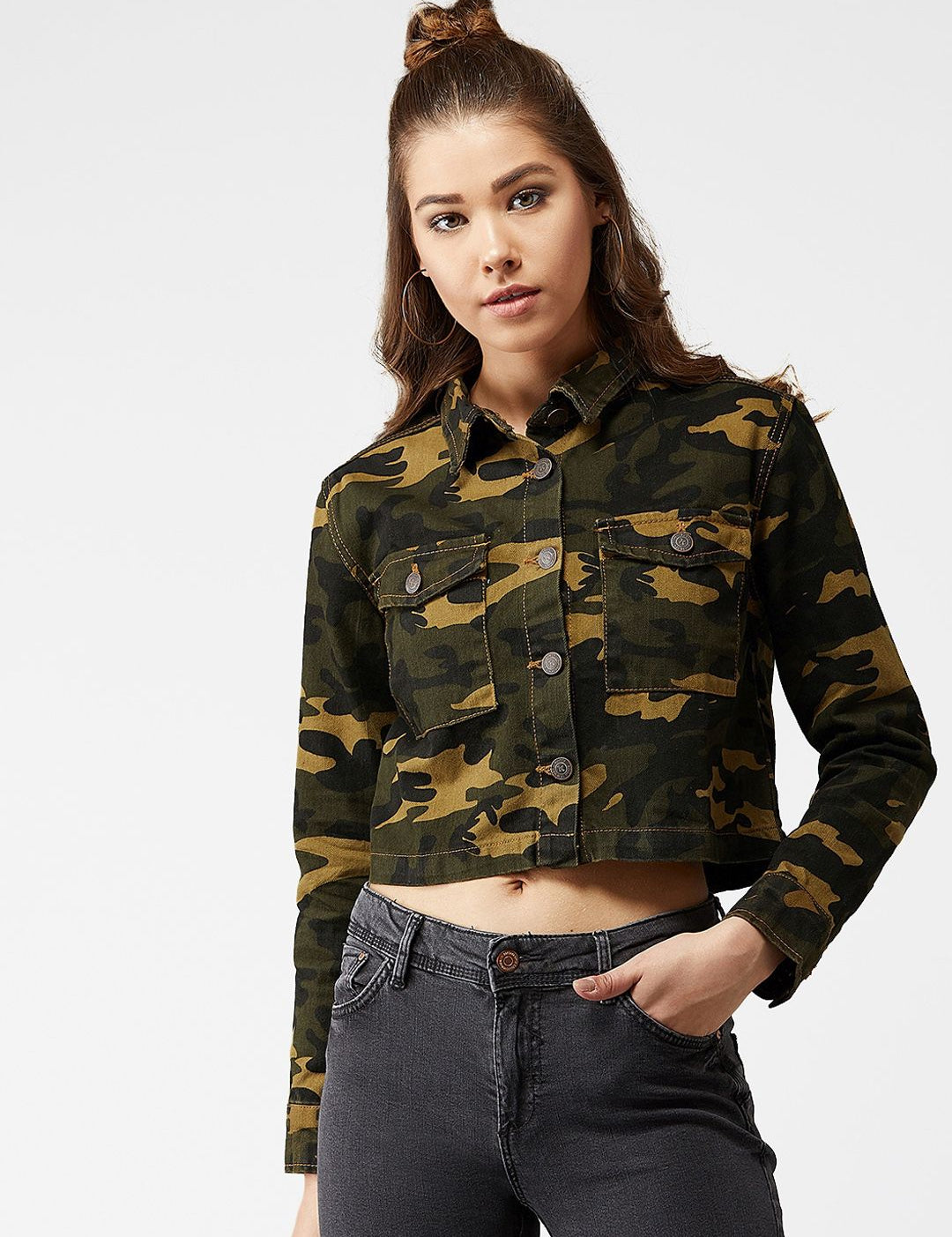 Kotty Women Multicoloured Camouflage Print Tailored Jacket
