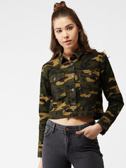 Kotty Women Multicoloured Camouflage Print Tailored Jacket
