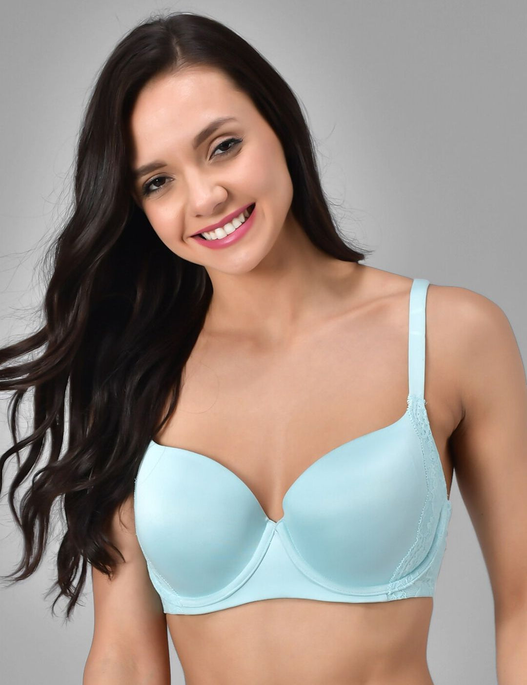 Kotty Turquoise Blue Solid Lightly Padded Underwired T-shirt Bra-KTTWOMENSBRA01