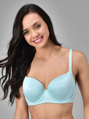 Kotty Turquoise Blue Solid Lightly Padded Underwired T-shirt Bra-KTTWOMENSBRA01