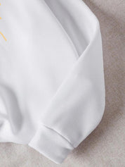 Kotty Floral Printed Fleece Pullover Sweatshirt