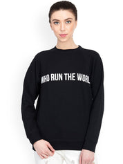 Kotty Women Black Printed Sweatshirt