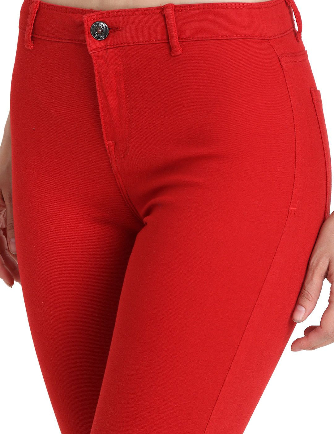 Kotty Women Red Skinny Fit High-Rise Clean Look Jeans
