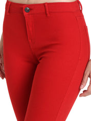 Kotty Women Red Skinny Fit High-Rise Clean Look Jeans