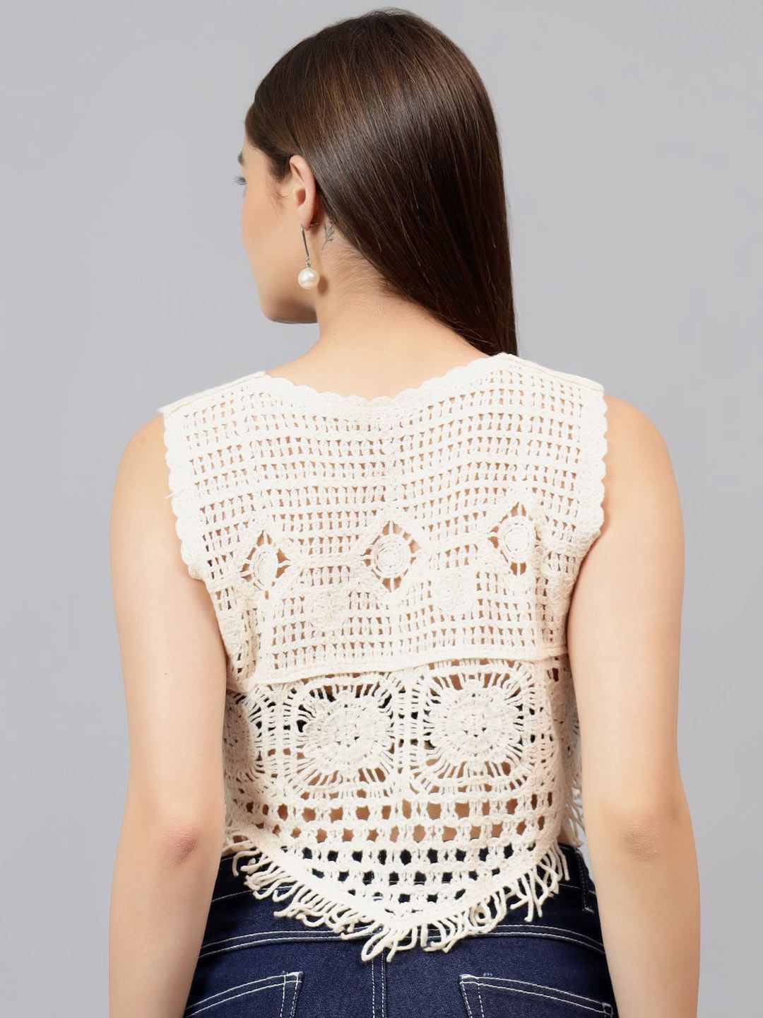 Kotty Women Self Design Round Neck Cotton Top