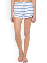 Kotty Women Grey & Pink Striped Lounge Shorts KTTSLEEPSHORTS197