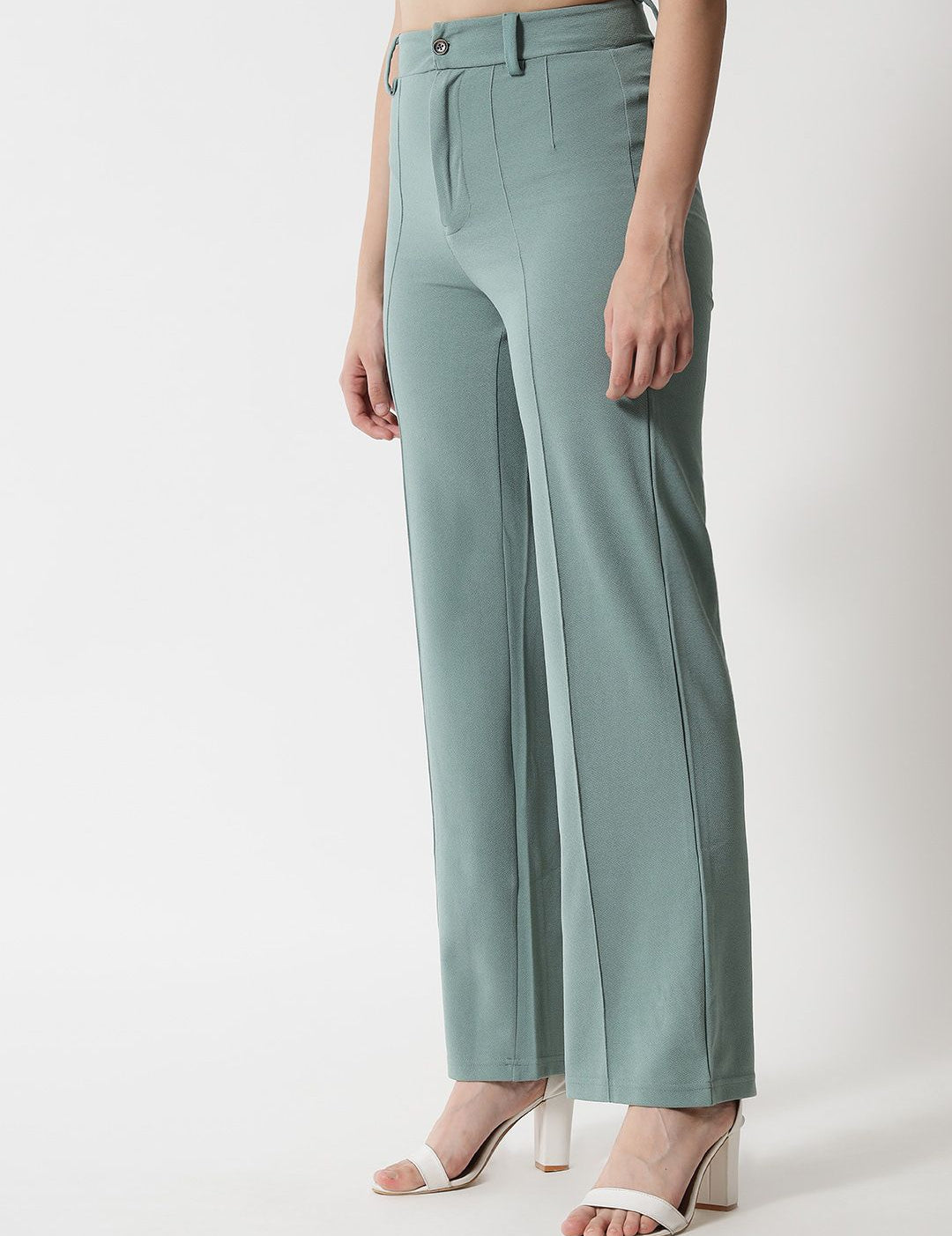 Kotty Women Pack Of 2 Relaxed Straight Leg High-Rise Easy Wash Parallel Trousers