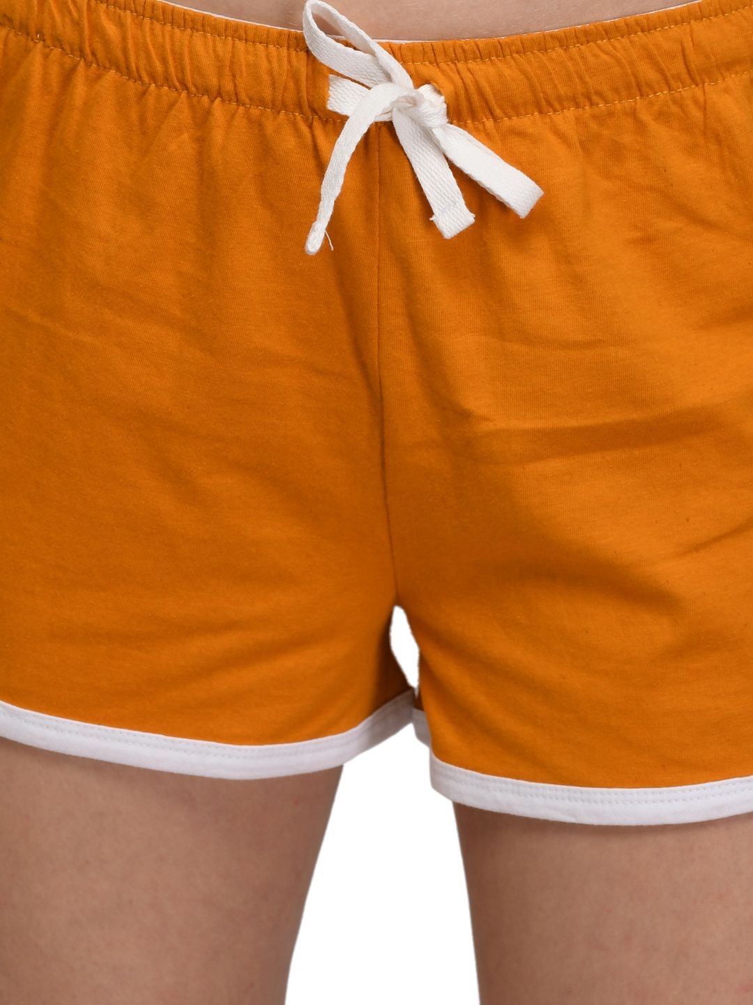 Kotty Women Mustard Yellow Solid Regular Fit Hot Pants