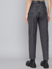 Kotty Women Black High-Rise Heavy Fade Acid Wash Non Stretchable Jeans