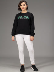 Kotty Women Black Printed Sweatshirt