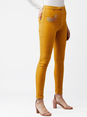 Kotty Women Yellow Skinny Fit High-Rise Clean Look Jeans