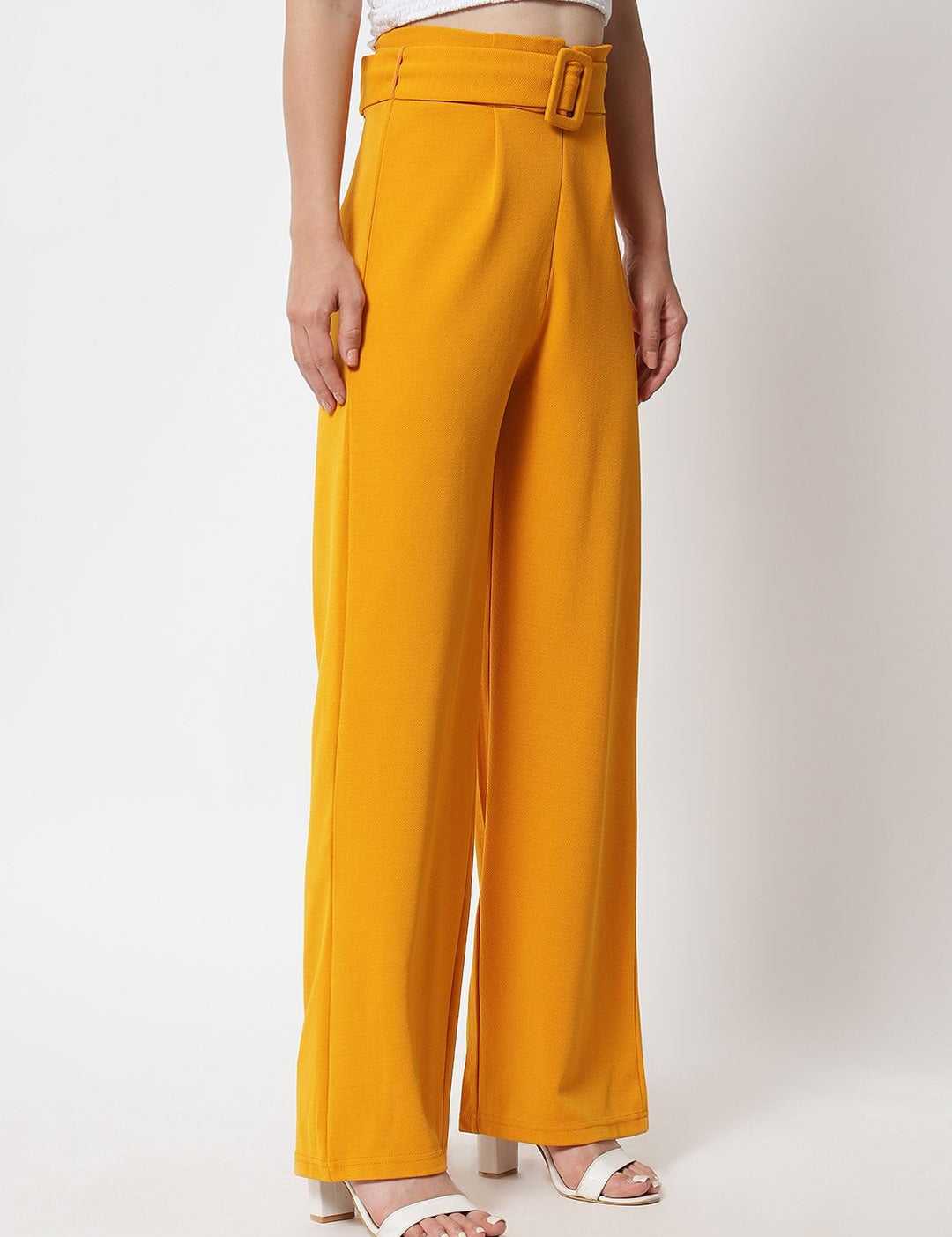 KOTTY BIZwear Women Pack Of 2 Relaxed High-Rise Straight Fit Easy Wash Pleated Trousers