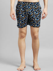 Kotty Men Black & Blue Printed Boxers KTTMENSBOXER47S