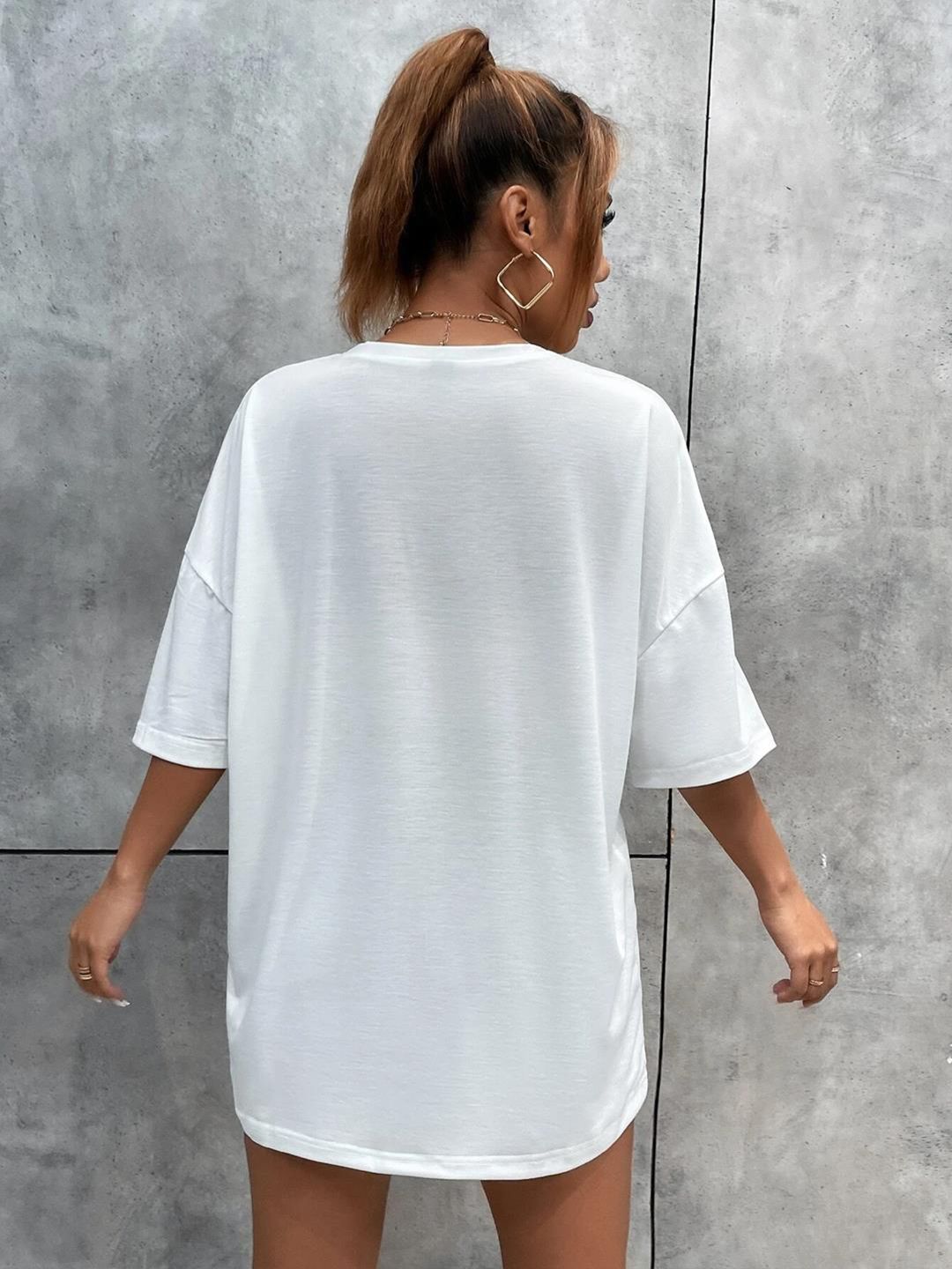 Kotty Conversational Printed Oversize Cotton T-shirt