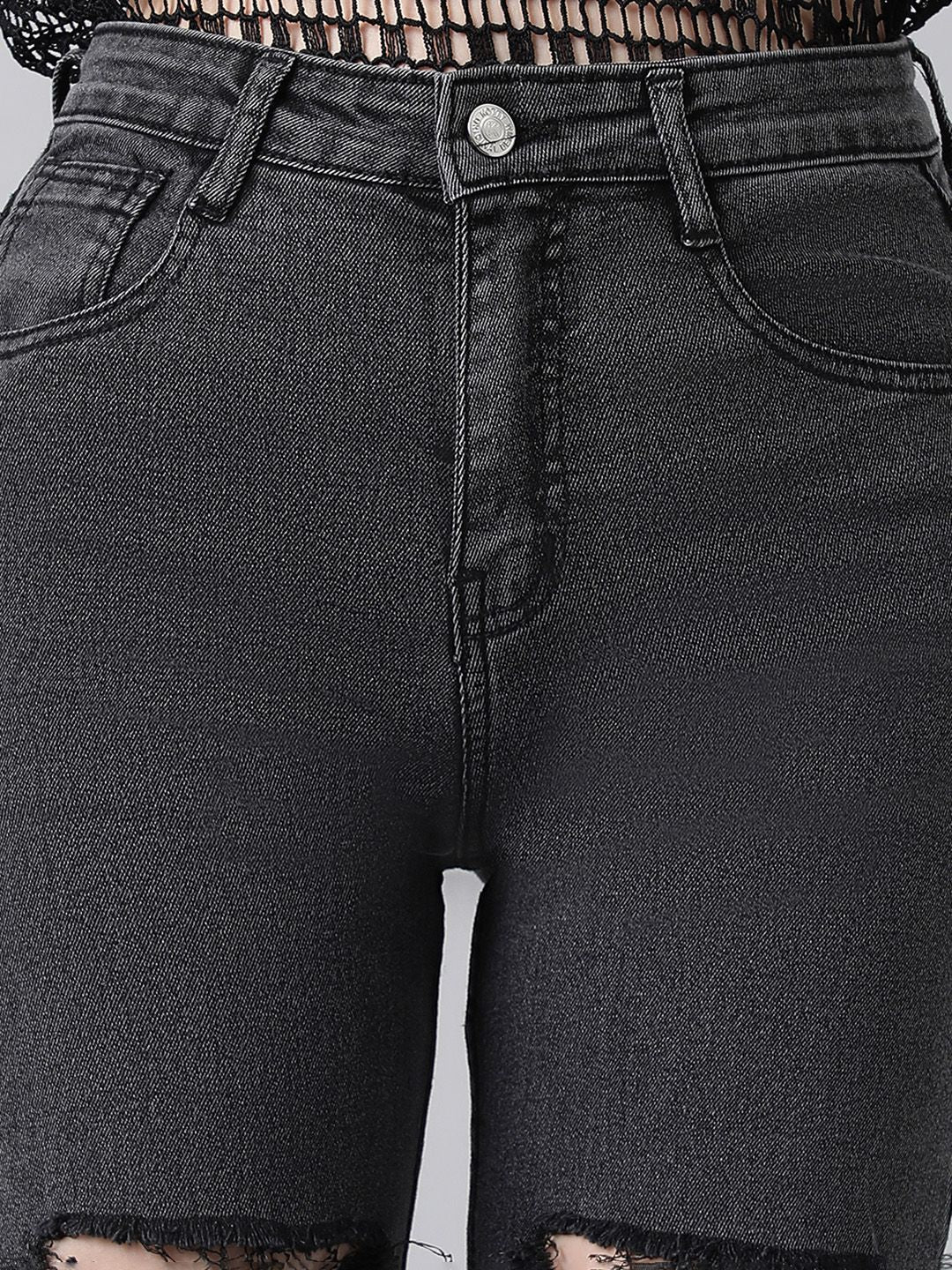 Kotty Women Slim Fit High-Rise Slash Knee Stretchable Jeans