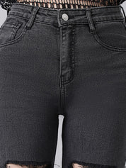 Kotty Women Slim Fit High-Rise Slash Knee Stretchable Jeans