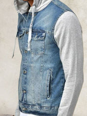 Kotty Men Hooded Solid Denim Jacket