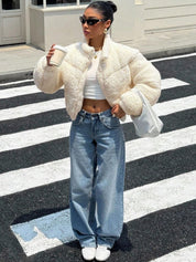 Kotty Women Woollen Crop Open Front Jacket